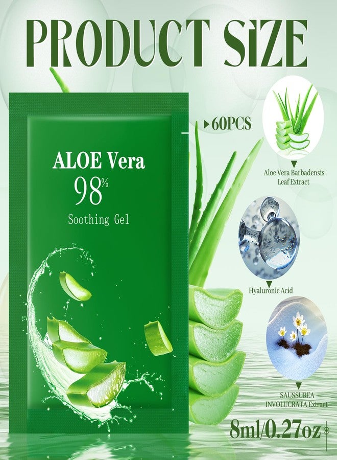 Siifert 60 Pcs Travel Size Aloe Vera Gel 98% Organic After Sun Moisturizer for Face, Body, Soothing Hydrating Lotion Bulk for Winter Vacation, Guests Skin Care Gifts - Image 3